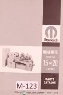 Monarch-Monarch Monomatic Parts List Model 15 20 Lathe Manual-#15-#20-No. 15-No. 20-01